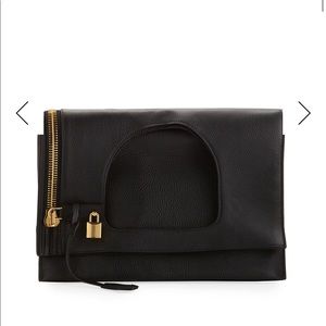 Authentic large Alix calfskin leather padlock bag